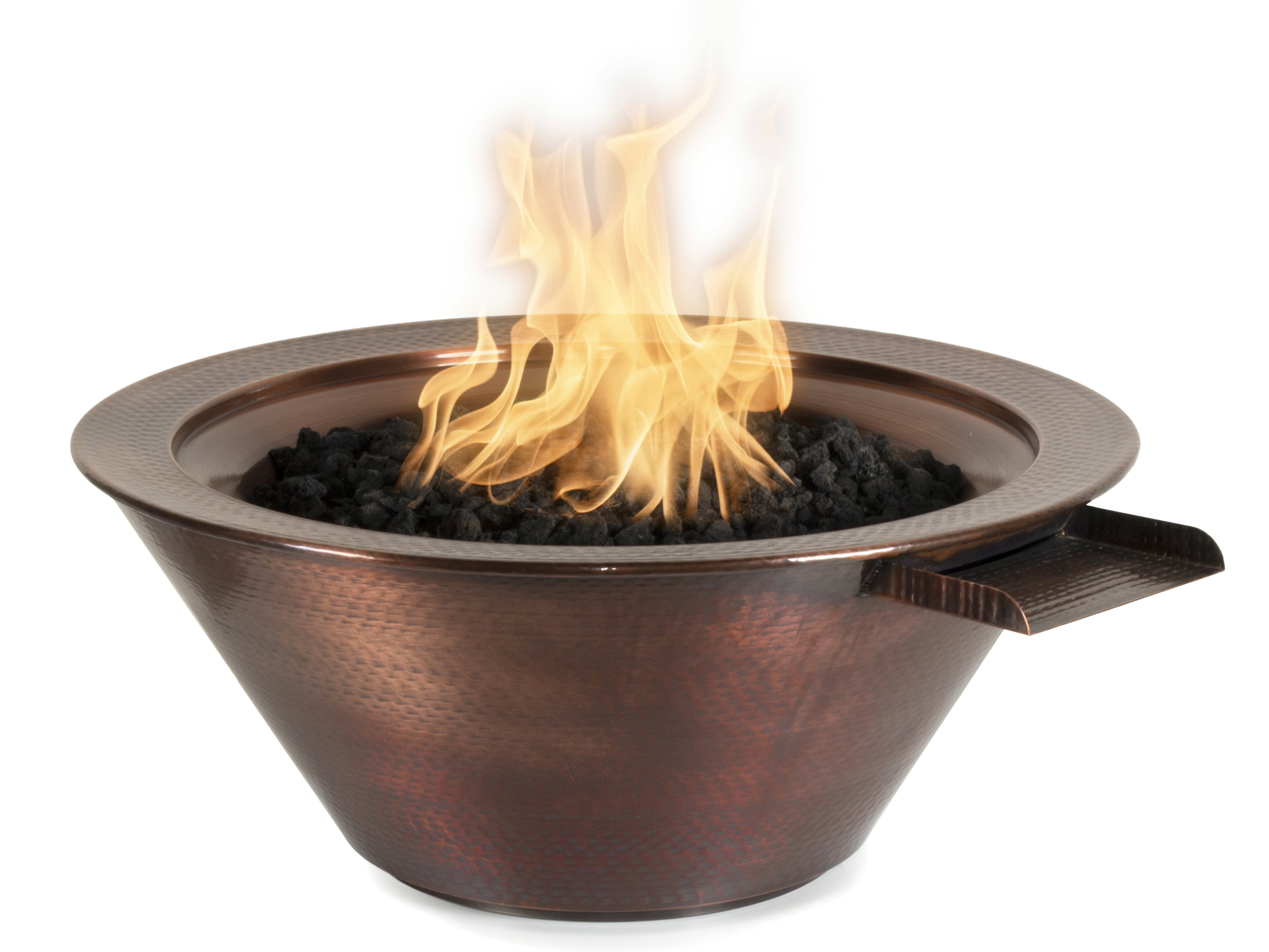 Cazo Fire & Water Bowl | Hammered Patina Copper