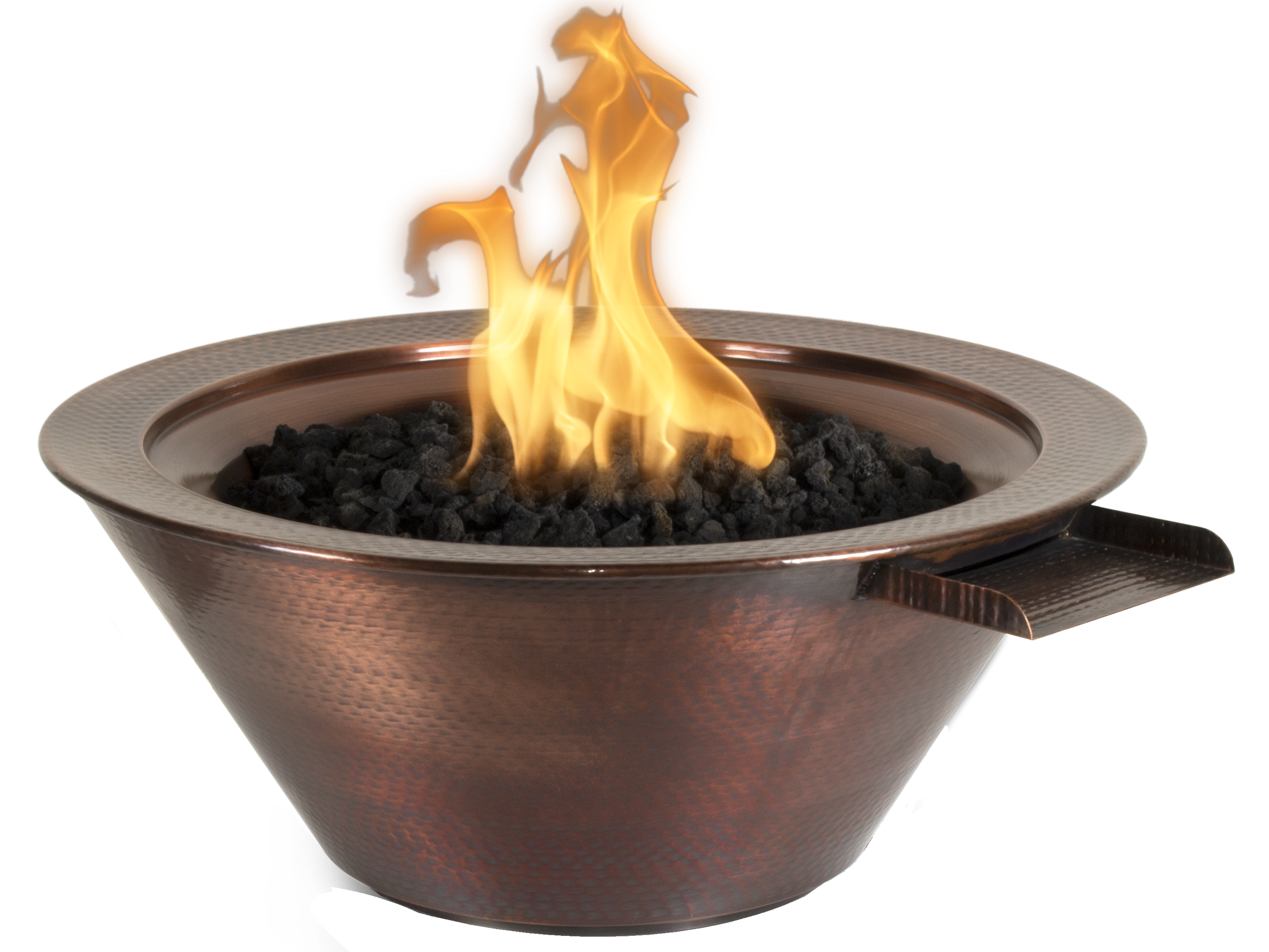 Cazo Fire & Water Bowl | Hammered Patina Copper