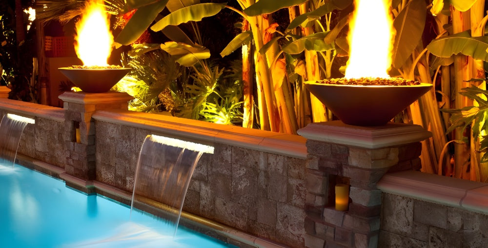 Cazo Fire Bowl – Round GFRC Outdoor Gas Fire Pit