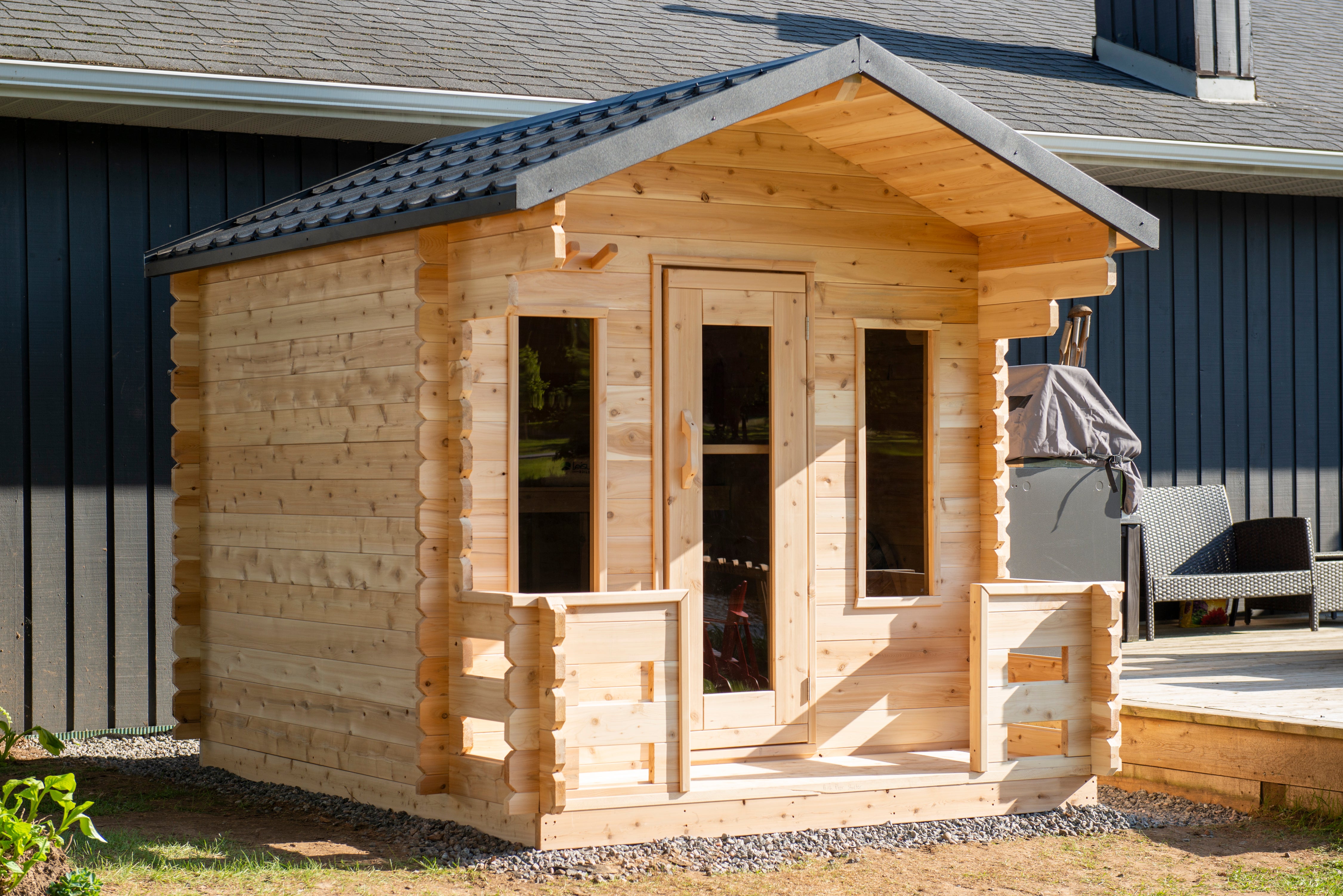 Georgian Cabin Sauna with Porch