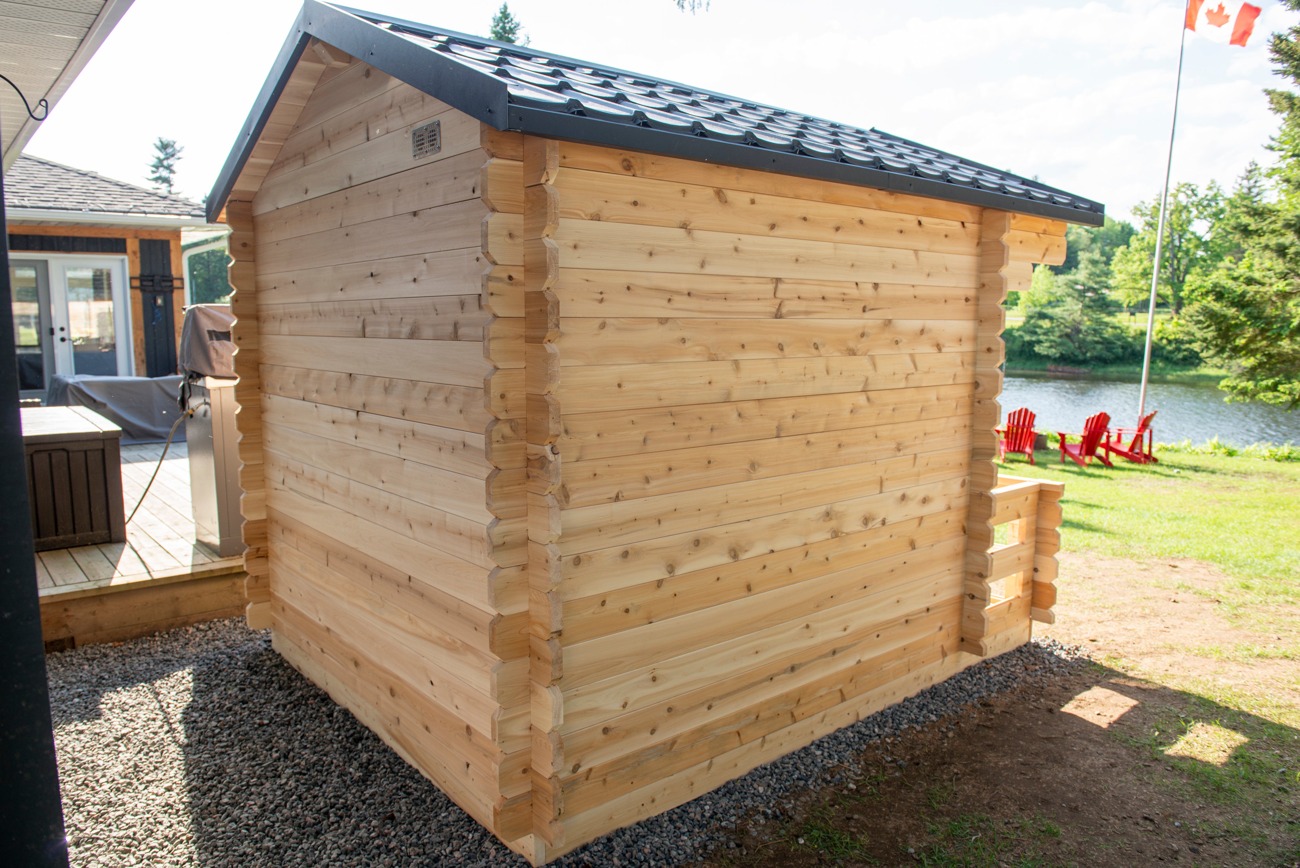 Georgian Cabin Sauna with Porch