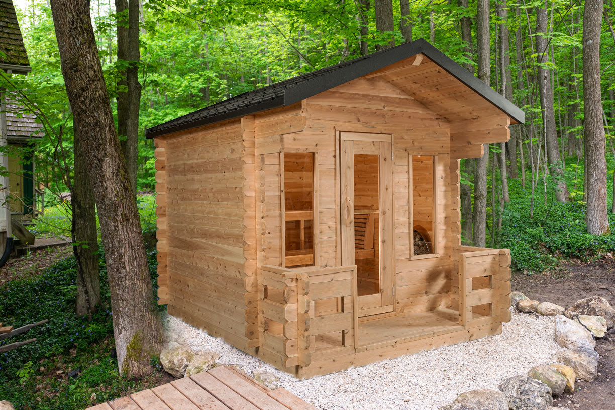 Georgian Cabin Sauna with Porch